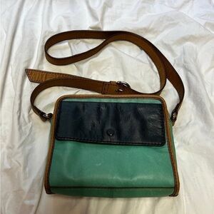 Fossil Teal and Blue Crossbody Bag